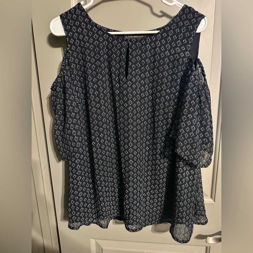 Lane Bryant Size 16 Cold Shoulder Blouse EUC